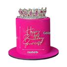 Topo De Bolo De Aniversário Para Meninas Em Acrílico, Tema Feliz Aniversário Rainha Princesa,