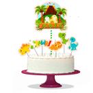 Topo de bolo Decoração Dino Baby kit 7 pçs Festa Aniversário