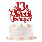 Topo de bolo Ephlyn 13 Anos Oficial Teenager com brilho vermelho