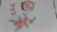 Topo de Bolo Especial 15 anos Flores Folhas personalizado Topo de Bolo Especial 15 anos Flores Folhas personalizado