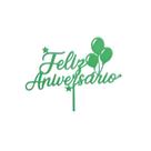Topo de Bolo Feliz Aniversário Decoração para Festa e Comemorações