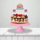 Topo de bolo festa Patrulha Canina Rosa Decoração Aniversári