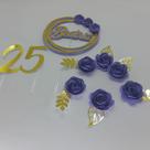 Topo de Bolo Flores Lilás personalizado