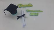 Topo de Bolo Formatura Diploma Capelo profissões personalizado
