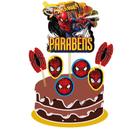 Topo de bolo Homem aranha topper , kit completo decoração personalizado