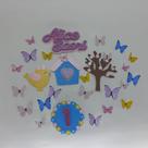 Topo de Bolo Jardim Encantado Borboletas personalizado