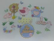 Topo de Bolo Jardim Encantado Flores e Borboletas personalizado
