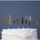 Topo de Bolo Mr Mrs Glitter Rose Gold Sonho Fino Rizzo Confeitaria