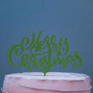 Topo de Bolo Natal Merry Christmas Glitter Verde Sonho Fino Rizzo Confeitaria Topo de Bolo Natal Merry Christmas Glitter Verde Sonho Fino Rizzo Confeitaria