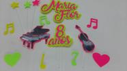Topo de Bolo Neon Instrumentos Musicais personalizado