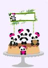 Topo de bolo panda menina
