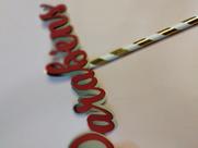 Topo de bolo parabéns vermelho e dourado
