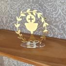Topo de Bolo Primeira Eucaristia em Acrílico Dourado - 15x13cm