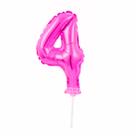 Topo De Bolo Vela Balão Com Vareta Auto Inflável Rosa Pink