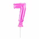 Topo De Bolo Vela Balão Com Vareta Auto Inflável Rosa Pink