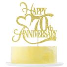 Topo de Bolo Yetxel Glitter Dourado 70º Aniversário