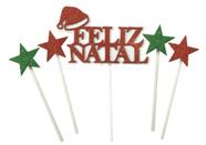 Topo Topper de Bolo 15 cm Feliz Natal EVA Branco e Vermelho Vivarte - Inspire sua Festa Loja Topo Topper de Bolo 15 cm Feliz Natal EVA Branco e Vermelho Vivarte - Inspire sua Festa Loja