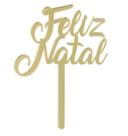 Topo Topper de Bolo Feliz Natal Acrílico Dourado 12 cm Vivarte Inspire sua Festa Loja Topo Topper de Bolo Feliz Natal Acrílico Dourado 12 cm Vivarte Inspire sua Festa Loja