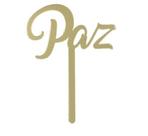 Topo Topper de Bolo Natal Ano Novo Paz Acrílico Dourado 12 cm Vivarte Inspire sua Festa Loja