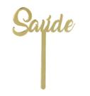 Topo Topper de Bolo Natal Ano Novo Saúde Acrílico Dourado 12 cm Vivarte Inspire sua Festa Loja Topo Topper de Bolo Natal Ano Novo Saúde Acrílico Dourado 12 cm Vivarte Inspire sua Festa Loja