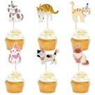 Topos para Cupcakes Cyodoos 36 Peças com Gatos em Desenho Animado