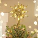 Topper de árvore de Natal Luxspire 3D Star Lighted com temporizador