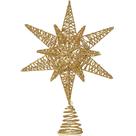 Topper de árvore de Natal Ornativity Gold Star 3D Glitter 16cm