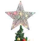 Topper de árvore de Natal STOBOK Silver 30cm com luz colorida