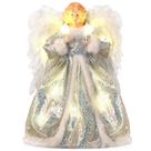 Topper de árvore de Natal WOKEISE Angel com luzes prateadas Topper de árvore de Natal WOKEISE Angel com luzes prateadas