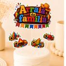Topper De Bolo Festa Junina Arraiá Topo De Bolo São João Aniversário Mesversário Scrapbook Pronta Entrega Envio Imediato