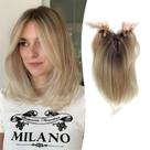 Topper de cabelo Megito, clipe de 30 cm em loiro escuro sintético