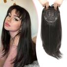 Topper de cabelo Megito Long 45 cm para mulheres com cabelos finos, castanho escuro