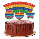 Topper para Bolo Festa Pop It - 4 Unidades - Festcolor - Rizzo Topper para Bolo Festa Pop It - 4 Unidades - Festcolor - Rizzo