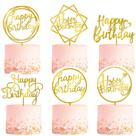 Topper para Bolo LetsCake 6 Unidades Dourado Acrílico Dupla Face