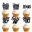 Topper para Cupcake LETLIMIT 18 unidades Glitter Preto 5 cm