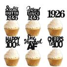 Topper para Cupcake LETLIMIT 18 unidades Glitter Preto Tema 1926 Topper para Cupcake LETLIMIT 18 unidades Glitter Preto Tema 1926