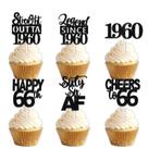 Topper para Cupcake LETLIMIT Glitter Preto 30 unidades 5 cm
