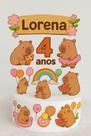 Topper Personalizado Tema Capivara Aniversário e Decoração de Festa