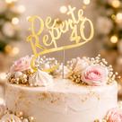 Topper/topo De Bolo De Repente 40 Dourado Quarentei Festa