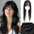 Toppers de cabelo Aimeolyn Real Human Hair 20cm para mulheres com franja