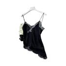 Tops De Renda Preta Com Decote Em V Para Mulheres, Sem Mangas, Estilo Y2K, Chic Para Verão E Férias