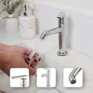 Torneira ABS Bancada Banheiro Lavatório Lavabo Pia Cuba 1.4 de Volta Cromada Design Moderno