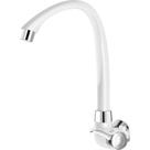 Torneira Abs Bica Movel Parede Alta Tigre Linea 1/4V Branca Cromada