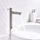 Torneira Alta Banheiro Lavabo Cozinha Moderna Aço Fosco Pia Bancada Água Fria Gourmet
