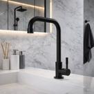 Torneira Alta Preta Para Banheiro e Cozinha Metal Bancada Móvel Moderna Luxo Torneira Alta Preta Para Banheiro e Cozinha Metal Bancada Móvel Moderna Luxo