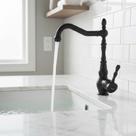 Torneira Bancada Alta Provençal Preta Monocomando Misturador Rustica Banheiro Lavabo Cozinha Linda