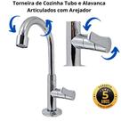 Torneira Bancada Pia Lavatório Bica Cromada Movel Banheiro ABS