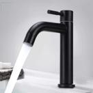 Torneira Bancada Preto Fosco Banheiro Lavabo Lavatório Água Fria Aço Inox 304 Resistente Gourmet