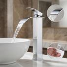 Torneira Banheiro Cascata Monocomando Cromada Gafer Misturador Cuba Alta Quente Frio