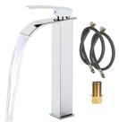 Torneira Banheiro Cuba Alta Cascata Inox Bancada Metal Acabamento Brilhante Cor Cromado Torneira Banheiro Cuba Alta Cascata Inox Bancada Metal Acabamento Brilhante Cor Cromado